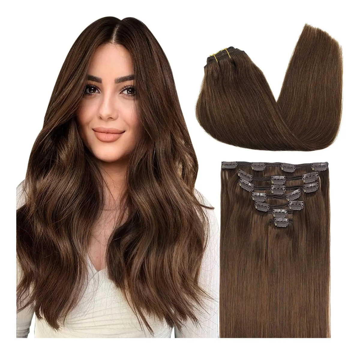 Cabello Humano Remy 40cm Marrón Marrón