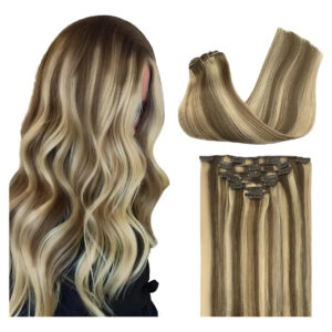 Extensiones Cabello Humano Rizado 35 Cm Marrón Claro