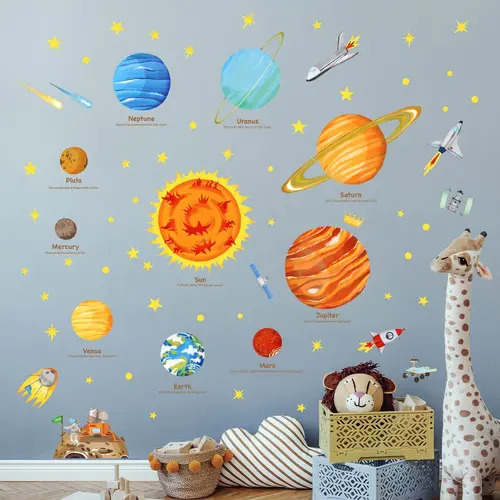 Decowall Da-1501 El Sistema Solar Peel Y Stick Nursery Niños - Image 6