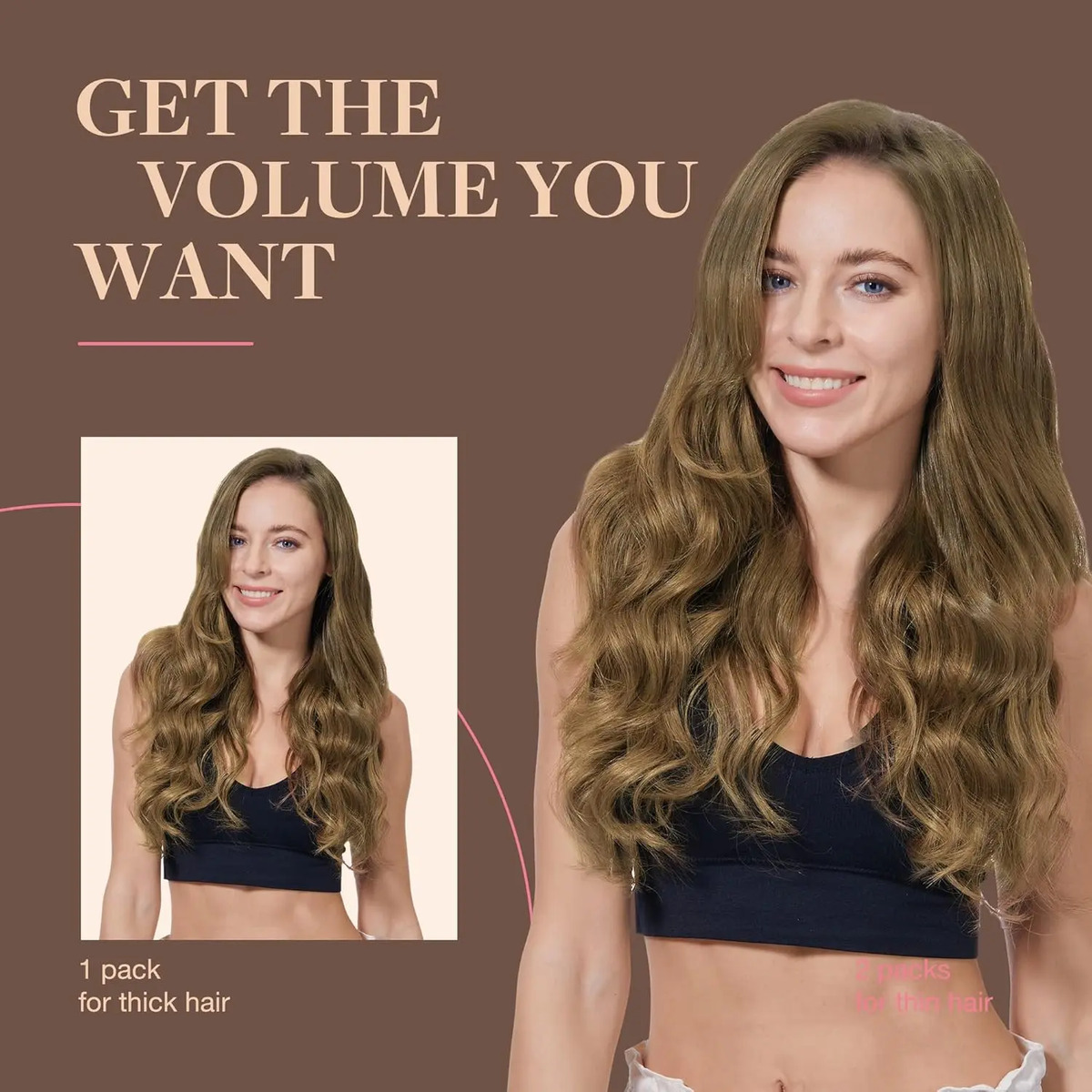 Cabello Humano Remy 45 Cm Marrón Medio Marrón Medio - Image 7