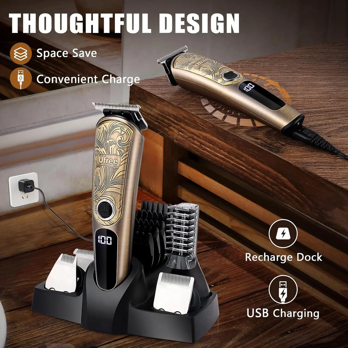 Recortadora De Barba Para Hombres, Base De Carga, Ipx7 - Image 5