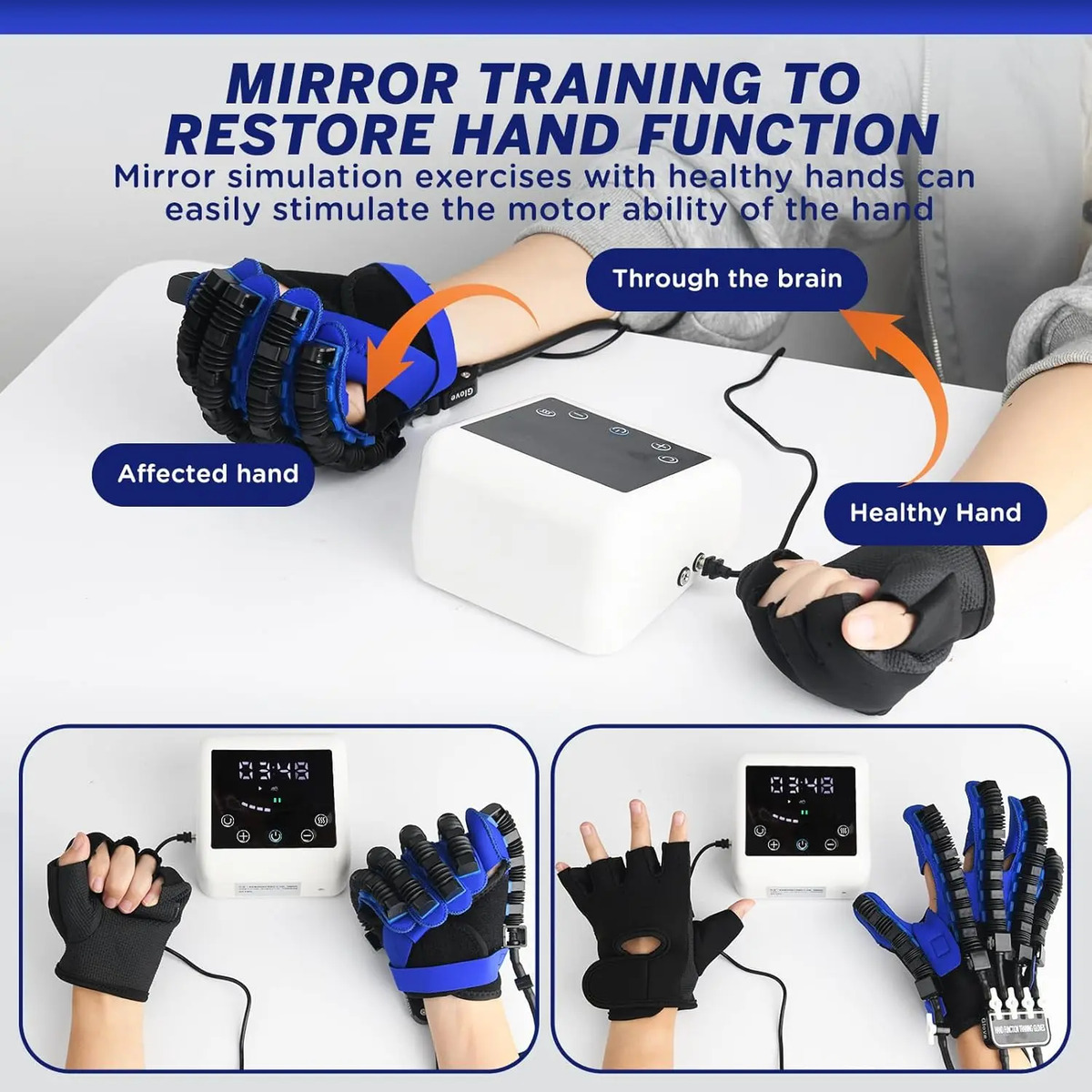 Guantes De Rehabilitación Con Ajuste Para Terapia Física - Image 3