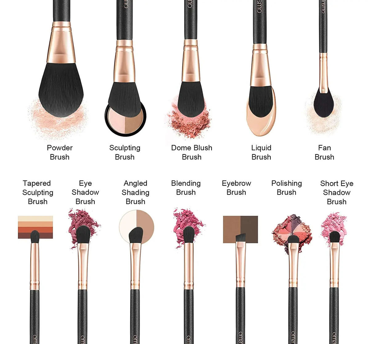 Set De Brochas De Maquillaje Profesional Omaniac Con Mango D - Image 4