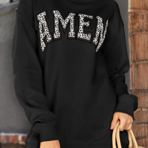 Buzo Negro Estampado con Texto Oversize