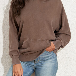 Hoodie Gris Humo Bolsillo Canguro