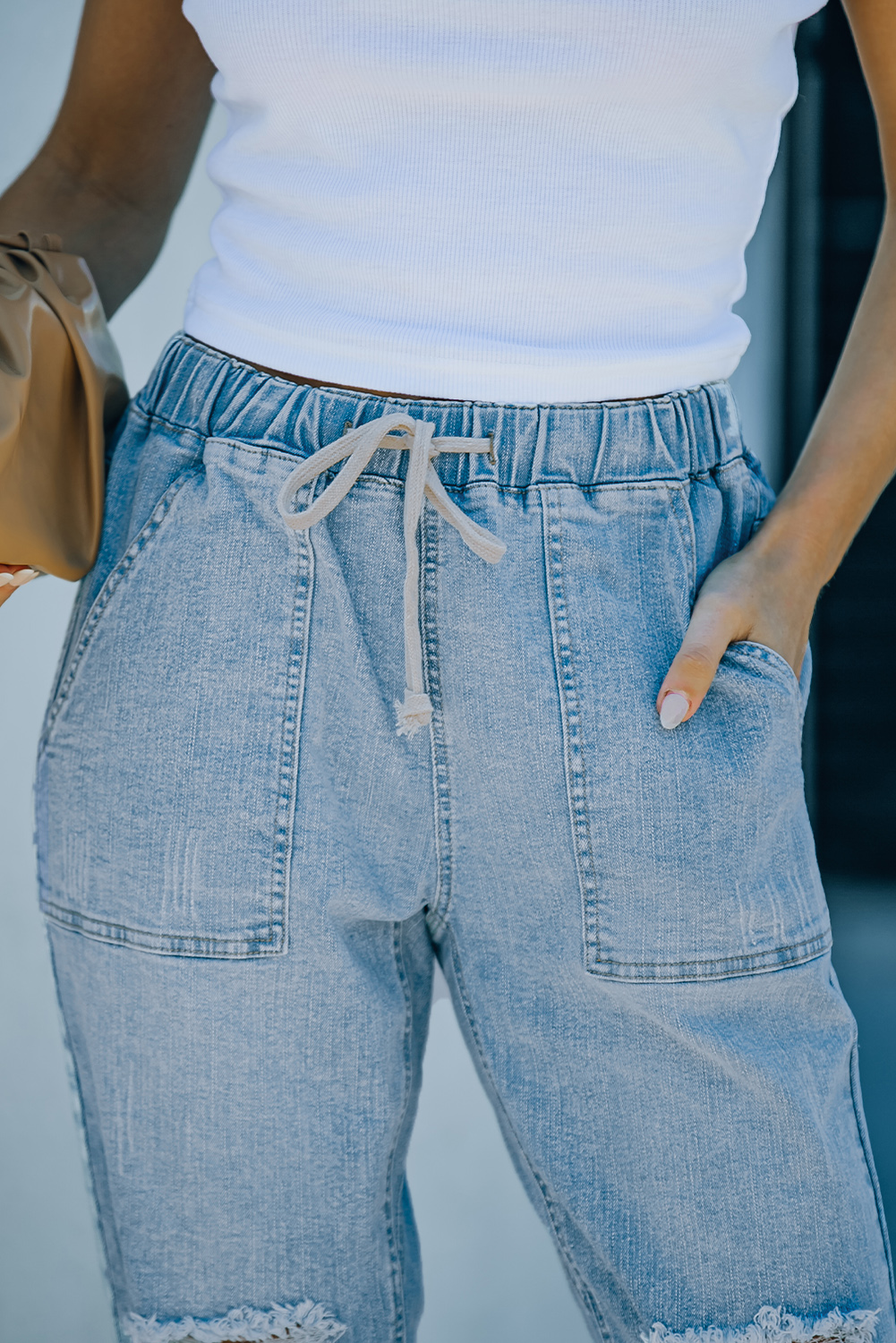 Jean Celeste Desgastado Jogger - Image 6