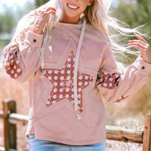 Hoodie Rosa Suave Patchwork