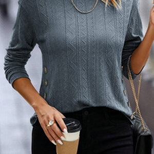 Top Azul Con Botones