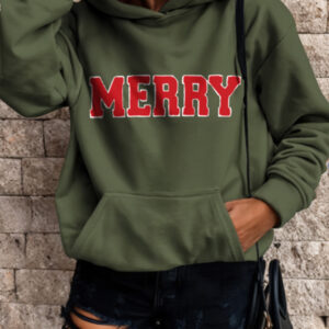 Hoodie Verde Bolsillo Canguro Suelto