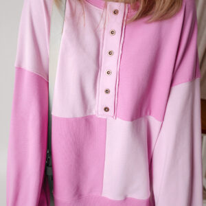 Buzo Rosa Combinado Oversize