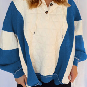 Hoodie Blanco Patchwork Oversize