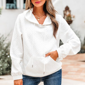 Hoodie Blanco Bolsillo Canguro