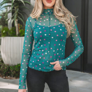 Top Verde Malla Cuello Alto