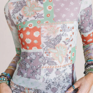 Top Caqui Malla Cuello Alto
