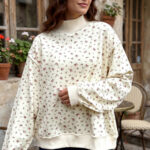 Buzo Beige Patchwork Holgado Cuello Alto