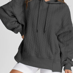 Hoodie Gris Textura Holgado