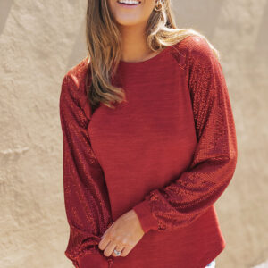 Top Rojo Con Lentejuelas