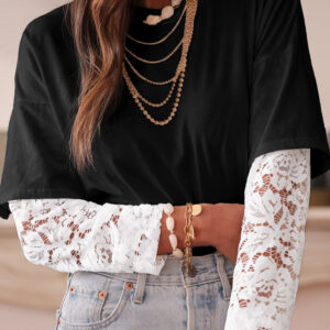 Remera Negro Encaje