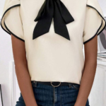 Blusa Blanco A Rayas Manga Corta