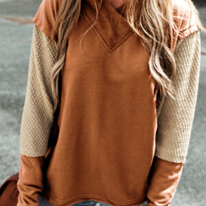 Hoodie Castaño Patchwork