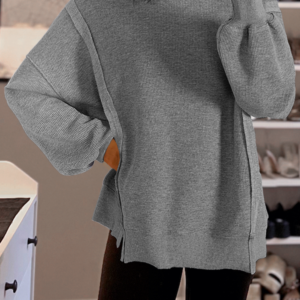 Top Gris Tejido Waffle Oversize