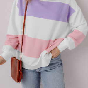 Buzo Beige Patchwork Cuello Redondo