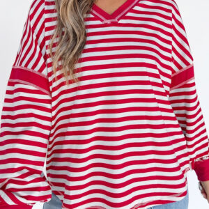 Top Rojo a Rayas Escote V
