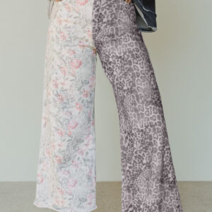 Jean Multicolor Retro Floral Animal Print Leopardo
