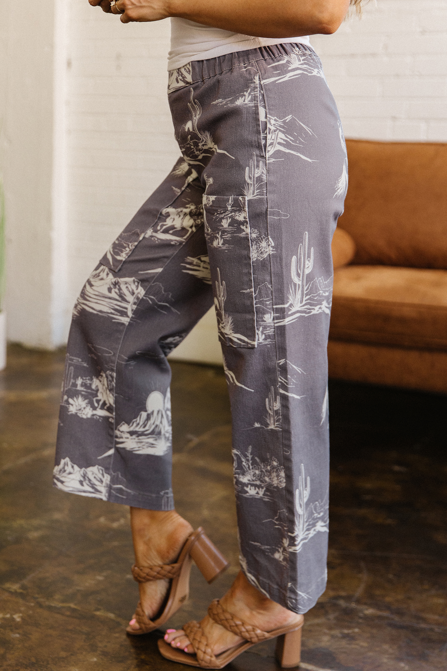 Jean Gris Salvaje Riding Vintage Estampado Relajado - Image 3