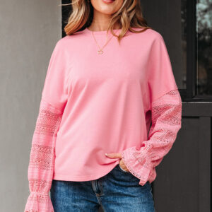 Buzo Rosa Suave Patchwork Suelto