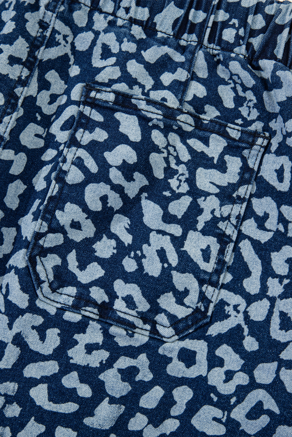 Jean Azul Animal Print Leopardo Estampado Cordón Elástico - Image 6