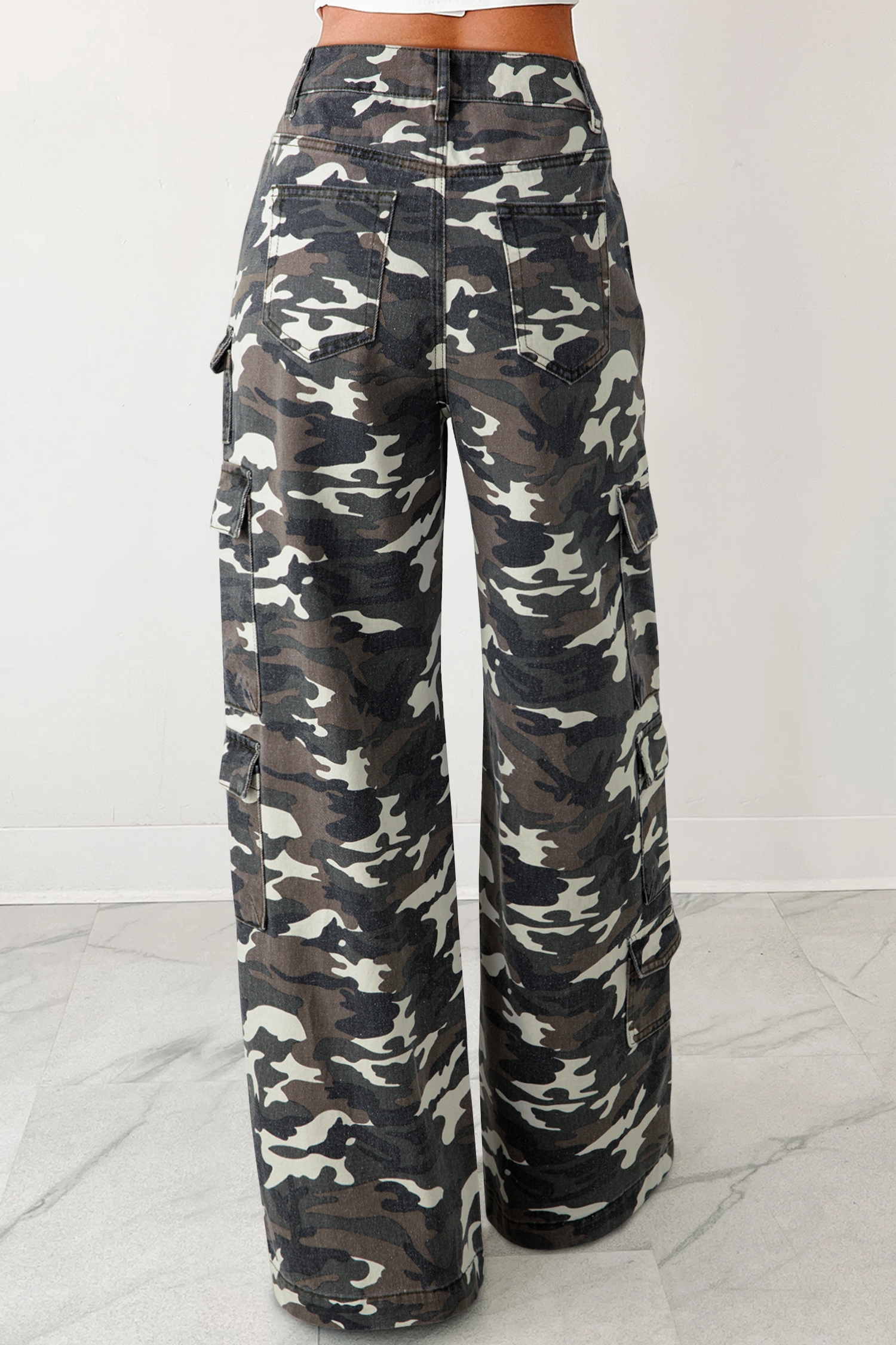 Pantalón Verde Camuflado Cargo Pierna Ancha - Image 2