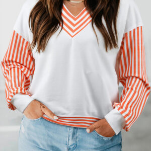 Top Naranja a Rayas Escote V