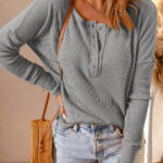 Top Gris Tejido Waffle