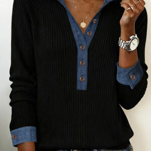 Hoodie Negro Acanalado