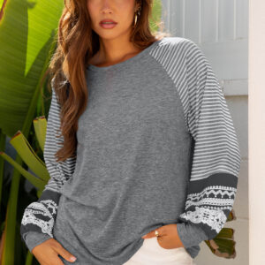 Top Gris A Rayas Suelto
