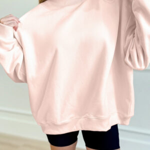 Buzo Damasco Rosa Oversize Cuello Alto