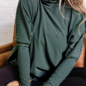 Top Verde a Rayas Cuello Alto