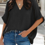 Blusa Negro Con Textura