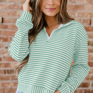 Top Verde a Rayas Con Cuello