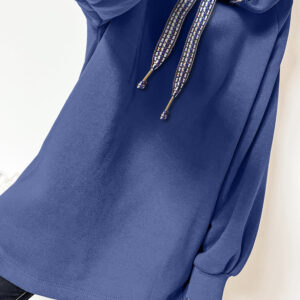 Hoodie Azul Sucio Frisado Oversize