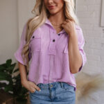 Blusa Orquídea Manga Corta Con Cuello