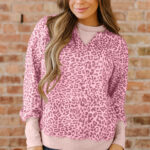 Buzo Rosa Patchwork Cuello Redondo