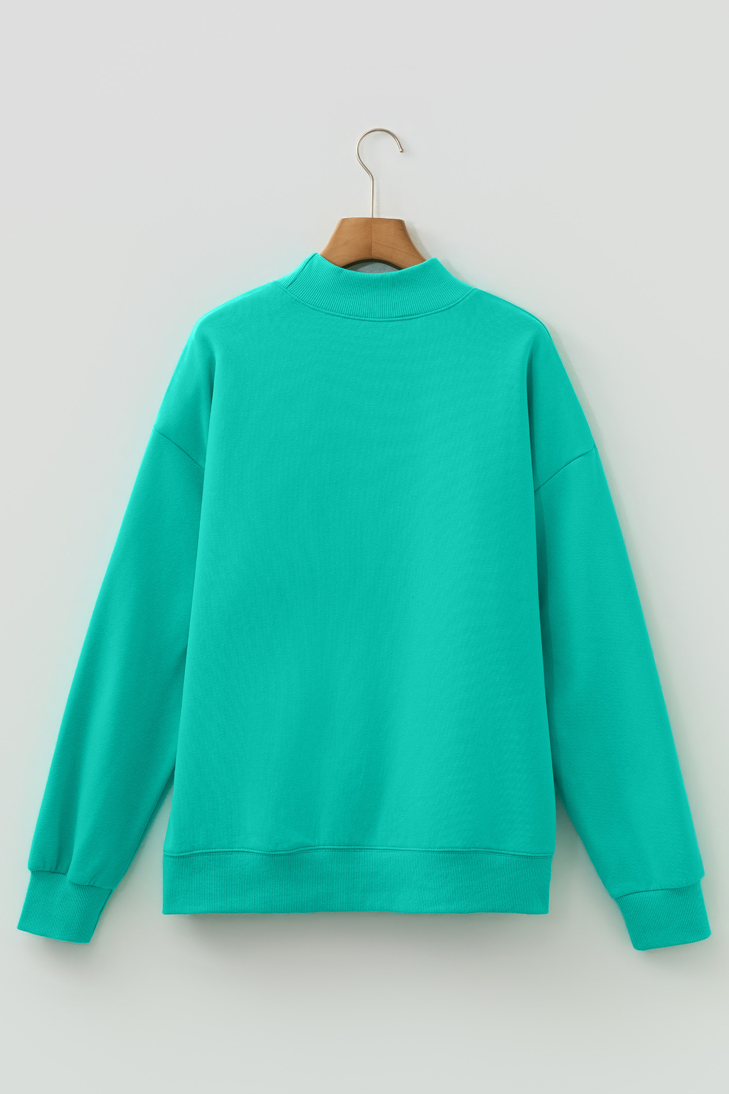 Buzo Verde Mar Bordado Oversize Cuello Alto - Image 6