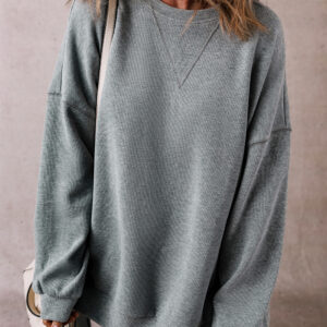 Buzo Gris Medio Hombro Caído Oversize