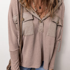 Hoodie Marrón Oscuro Patchwork