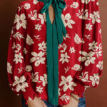 Blusa Rojo Manga Abullonada