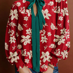 Blusa Rojo Manga Abullonada