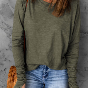 Top Verde Cuello Redondo