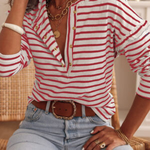 Top Rojo A Rayas